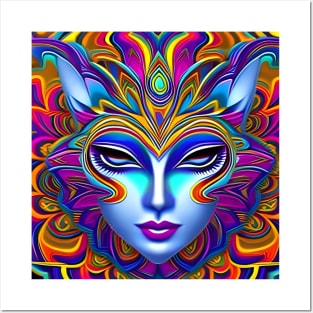 Catgirl DMTfied (5) - Trippy Psychedelic Art Posters and Art